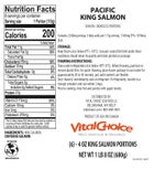 Wild Pacific King Salmon - skin-on, boneless, 4 oz portions (6)